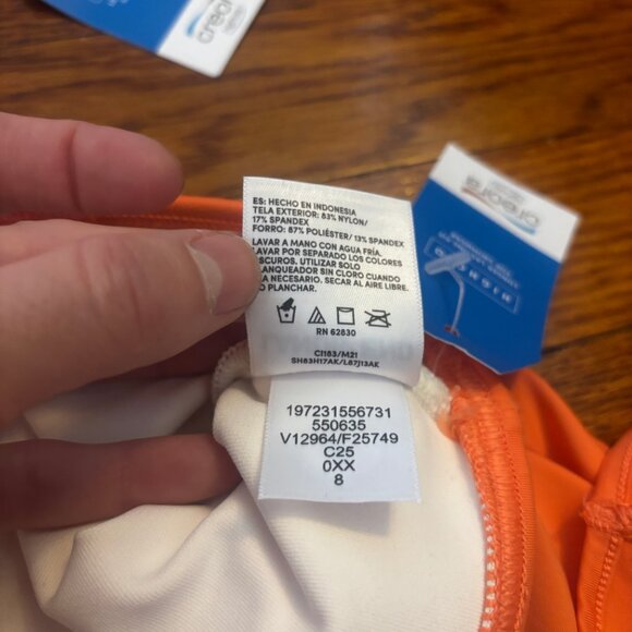 Land's End Papaya Orange Swim Skirt (8) & Tankini Top (10) Set NWT - Picture 6 of 10